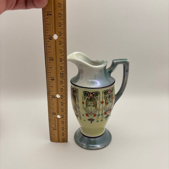 Art Deco Muffineer Lusterware Hand Painted Sugar Shaker Creamer Made in Japan - Picture 7 of 8